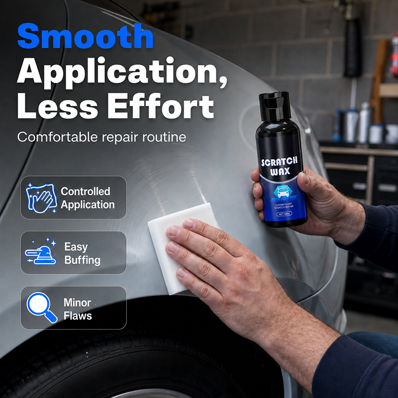 Hide Car Scratches Instantly! No-Mess Glossy Touch-Up Wax