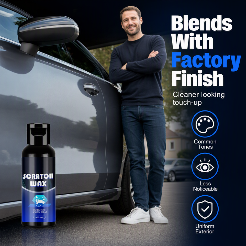 Hide Car Scratches Instantly! No-Mess Glossy Touch-Up Wax