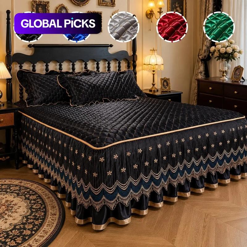 Hide Under-Bed Clutter Instantly! No-Slip Quilted Bed Skirt