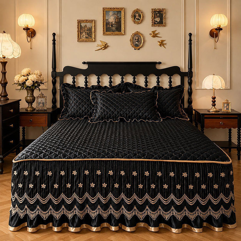 Hide Under-Bed Clutter Instantly! No-Slip Quilted Bed Skirt