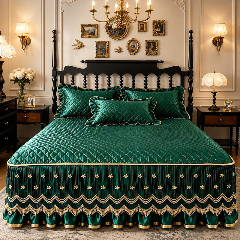 Hide Under-Bed Clutter Instantly! No-Slip Quilted Bed Skirt