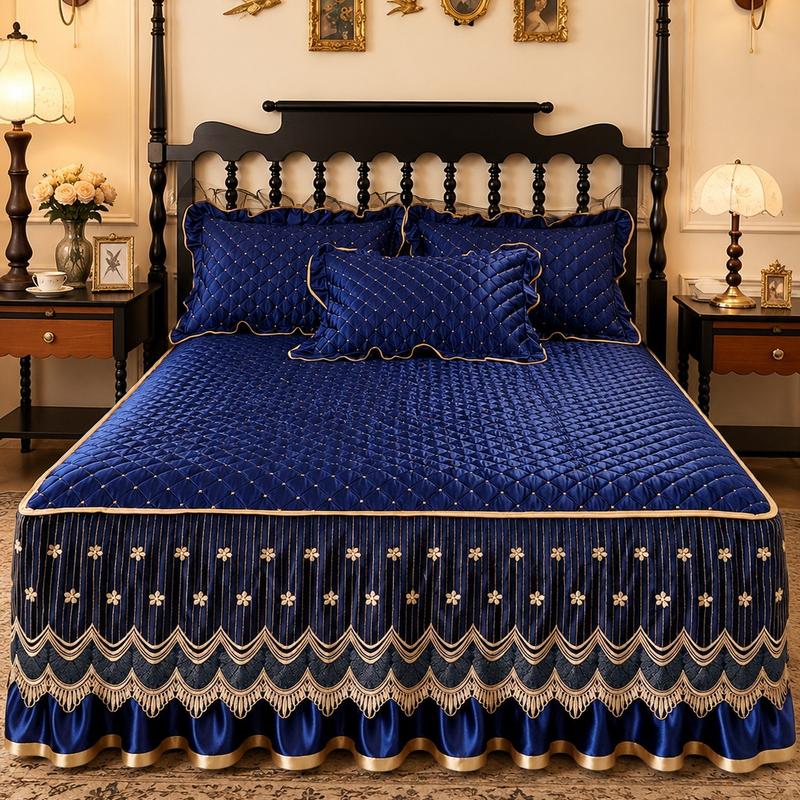 Hide Under-Bed Clutter Instantly! No-Slip Quilted Bed Skirt