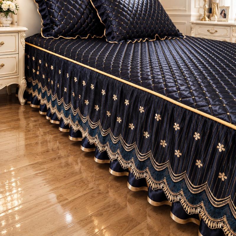 Hide Under-Bed Clutter Instantly! No-Slip Quilted Bed Skirt