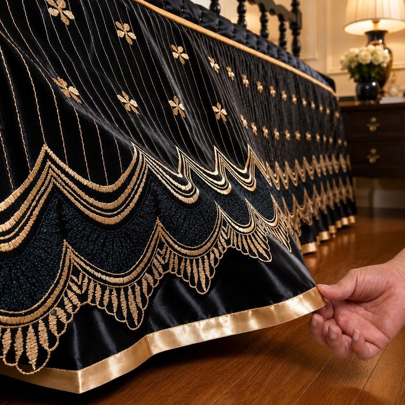 Hide Under-Bed Clutter Instantly! No-Slip Quilted Bed Skirt