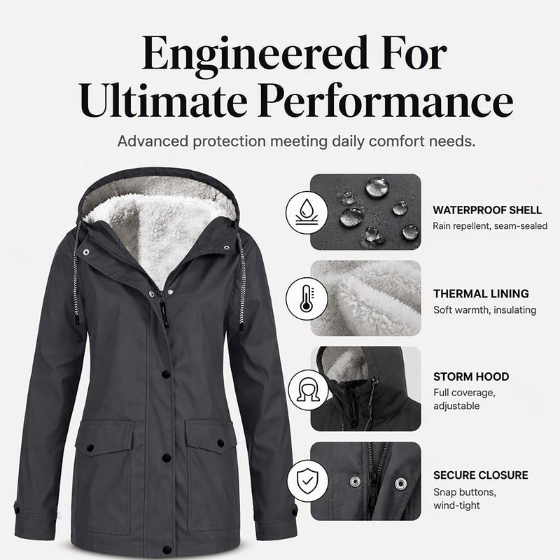 Defy Any Storm Instantly! No-Seep Thermal Hooded Jacket