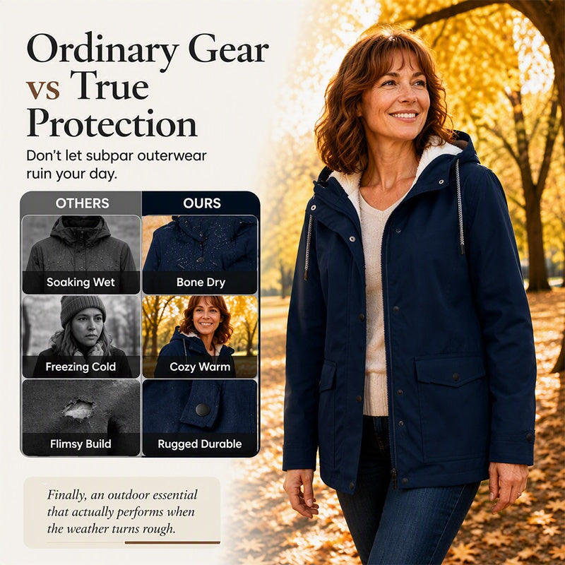 Defy Any Storm Instantly! No-Seep Thermal Hooded Jacket