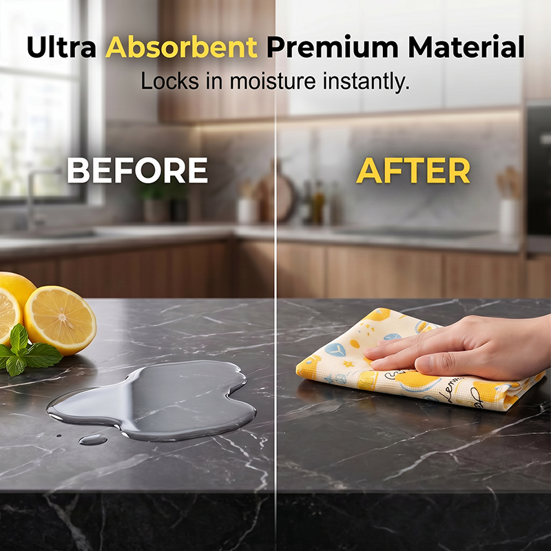 Wipe Spills Instantly! No-Streak Reusable Tear-Off Cleaning Cloths