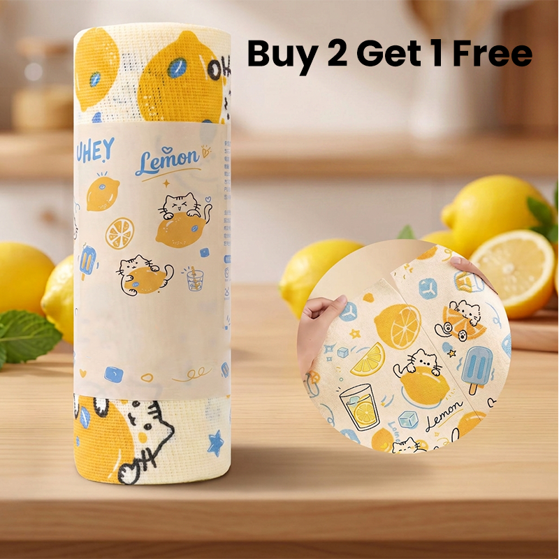 Wipe Spills Instantly! No-Streak Reusable Tear-Off Cleaning Cloths