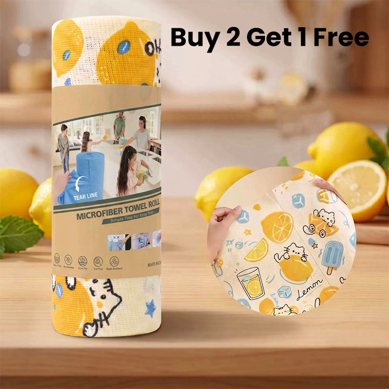 Wipe Spills Instantly! No-Streak Reusable Tear-Off Cleaning Cloths