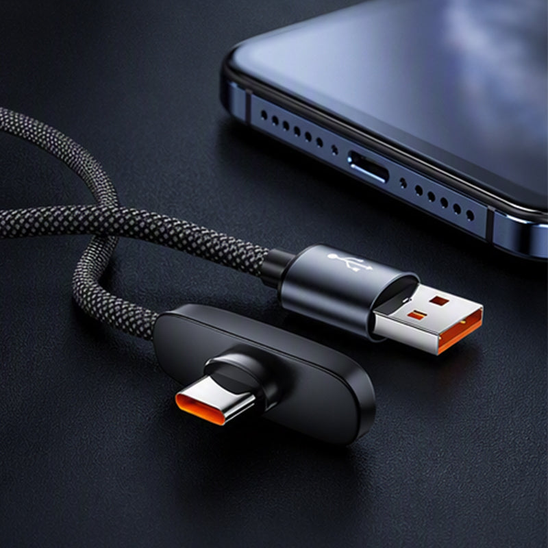 Charge While Gaming Instantly! No-Interference 100W Right-Angle Cable