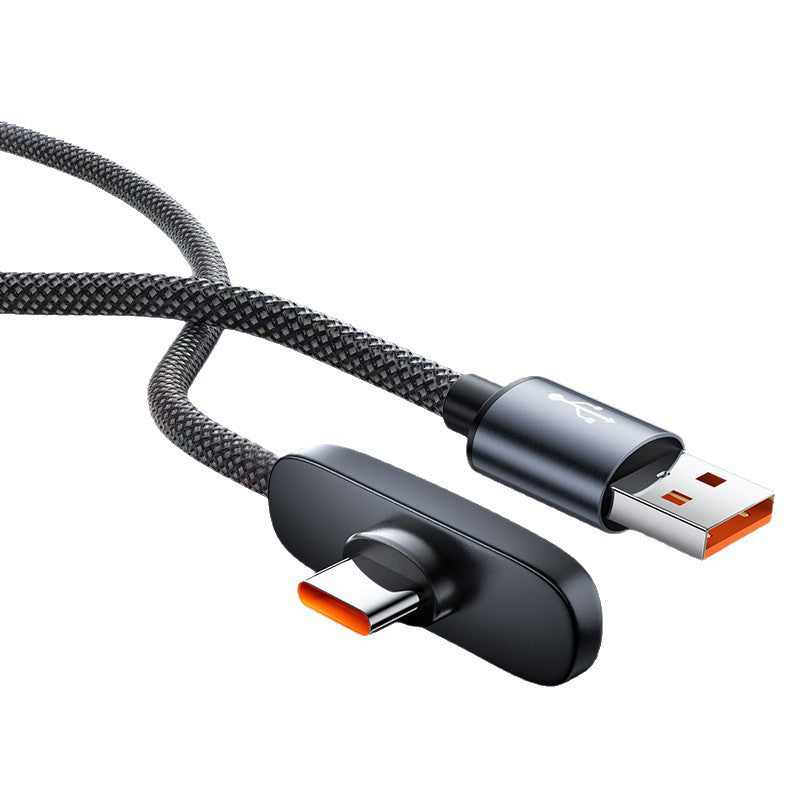 Charge While Gaming Instantly! No-Interference 100W Right-Angle Cable