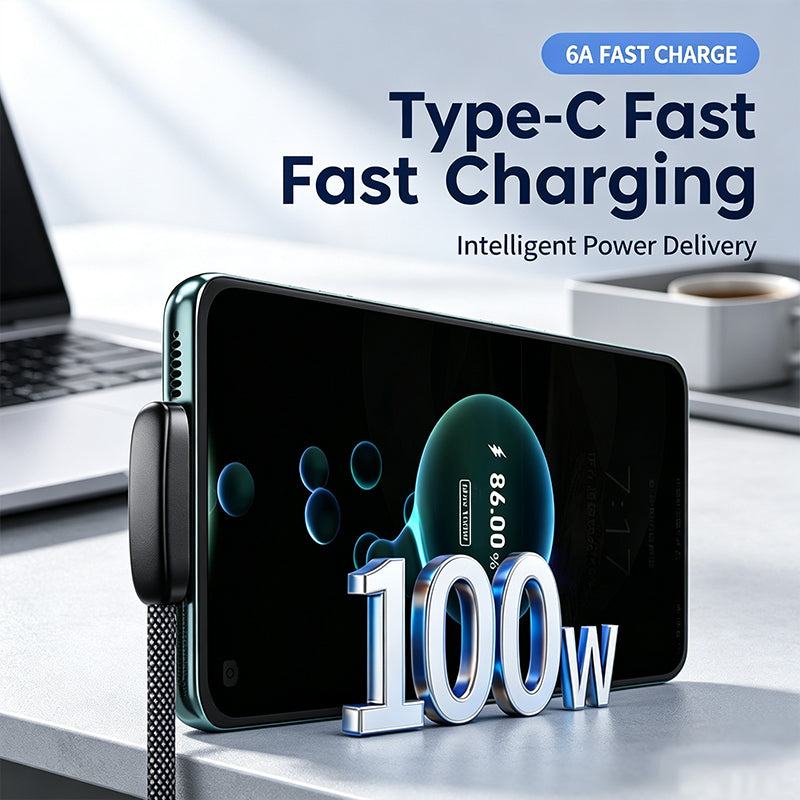 Charge While Gaming Instantly! No-Interference 100W Right-Angle Cable