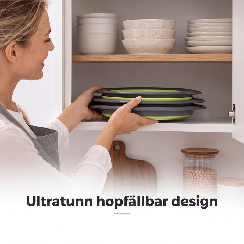Drain Food Instantly! No-Mess 3-Piece Collapsible Colander Set