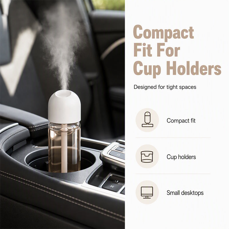 Humidify Any Car Instantly! No-Noise USB Cup-Holder Mist Diffuser