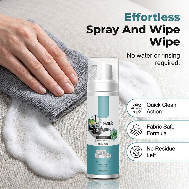 Lift Stains Instantly! No-Rinse Quick-Dry Fabric Foam Cleaner