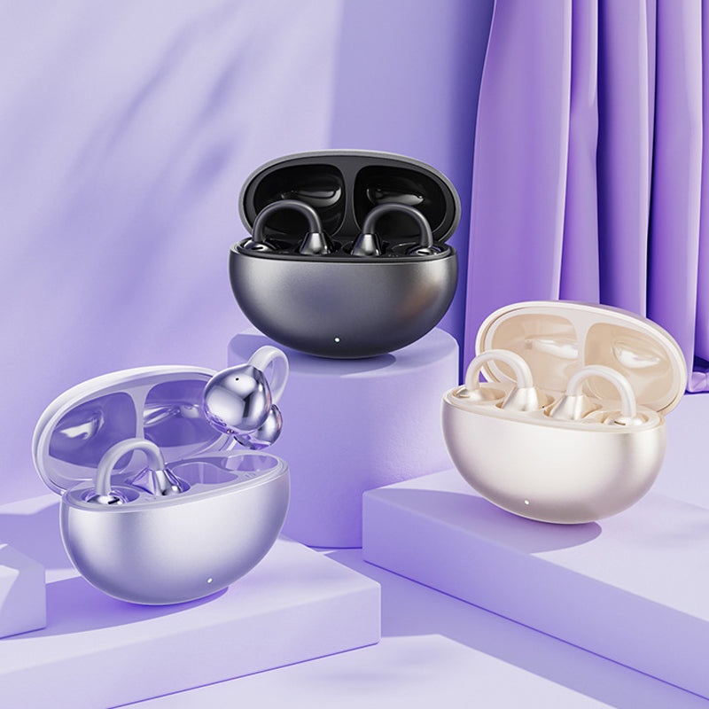 Listen Comfortably Instantly! Bluetooth 5.4 Clip-On Open-Ear Earbuds