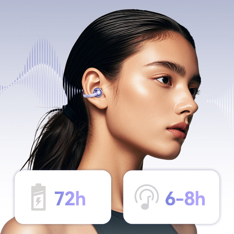 Listen Comfortably Instantly! Bluetooth 5.4 Clip-On Open-Ear Earbuds