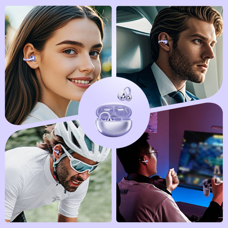 Listen Comfortably Instantly! Bluetooth 5.4 Clip-On Open-Ear Earbuds