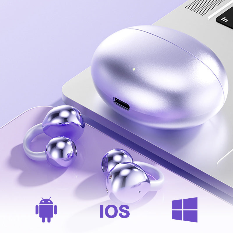 Listen Comfortably Instantly! Bluetooth 5.4 Clip-On Open-Ear Earbuds