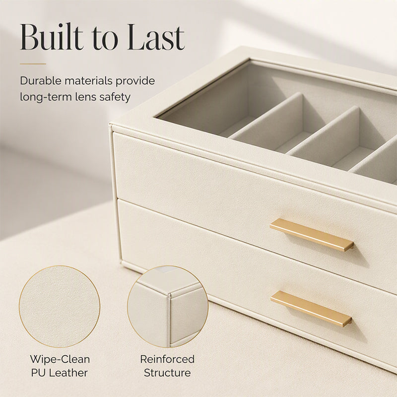 Organize Sunglasses Instantly! PU Leather Multi-Slot Case