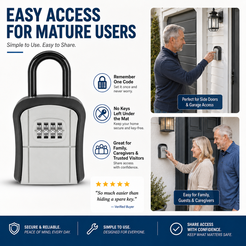 Store Keys Securely Instantly! No-Rust Weatherproof 4-Digit Lock Box
