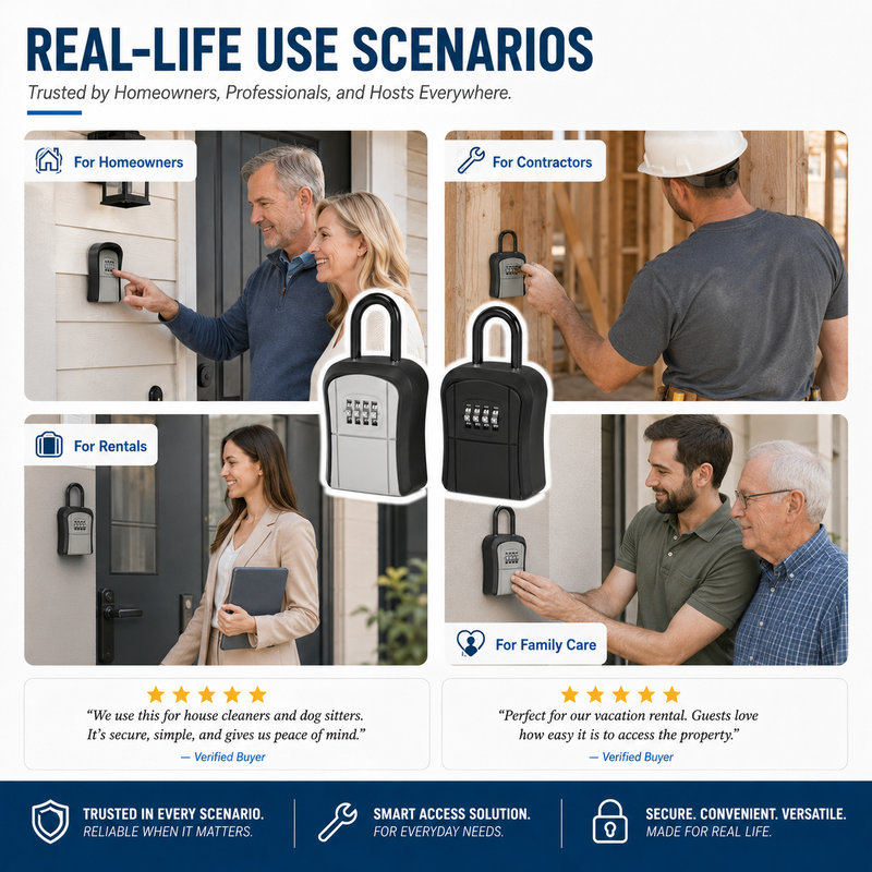 Store Keys Securely Instantly! No-Rust Weatherproof 4-Digit Lock Box