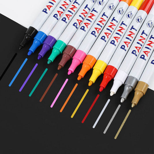 Mark Any Surface Instantly! No-Smear 12-Color Paint Pens