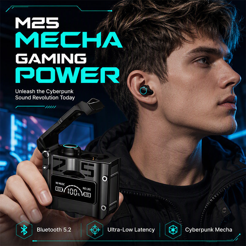 Game Lag-Free Instantly! No-Delay Mecha Wireless Earbuds