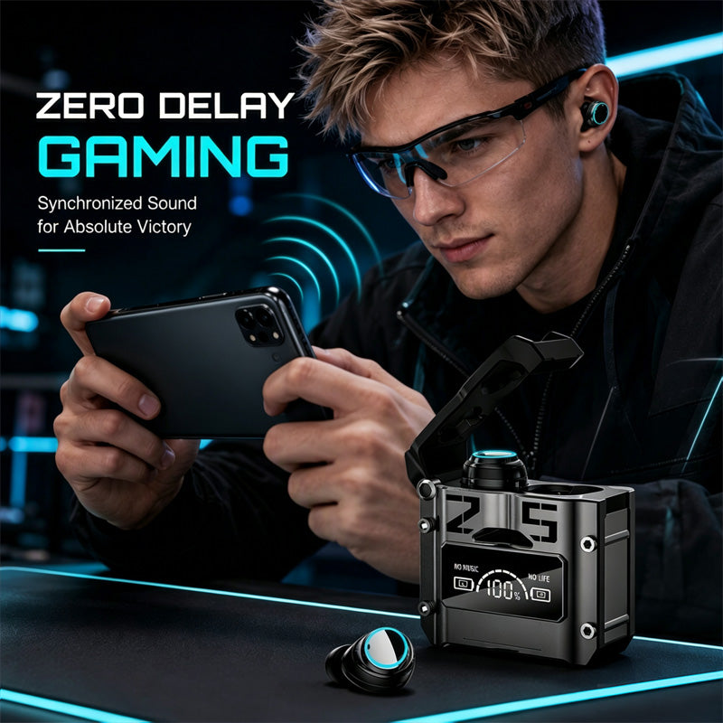 Game Lag-Free Instantly! No-Delay Mecha Wireless Earbuds