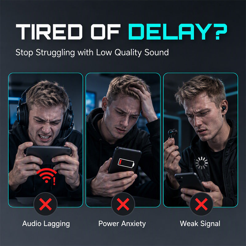 Game Lag-Free Instantly! No-Delay Mecha Wireless Earbuds