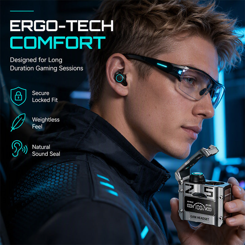 Game Lag-Free Instantly! No-Delay Mecha Wireless Earbuds