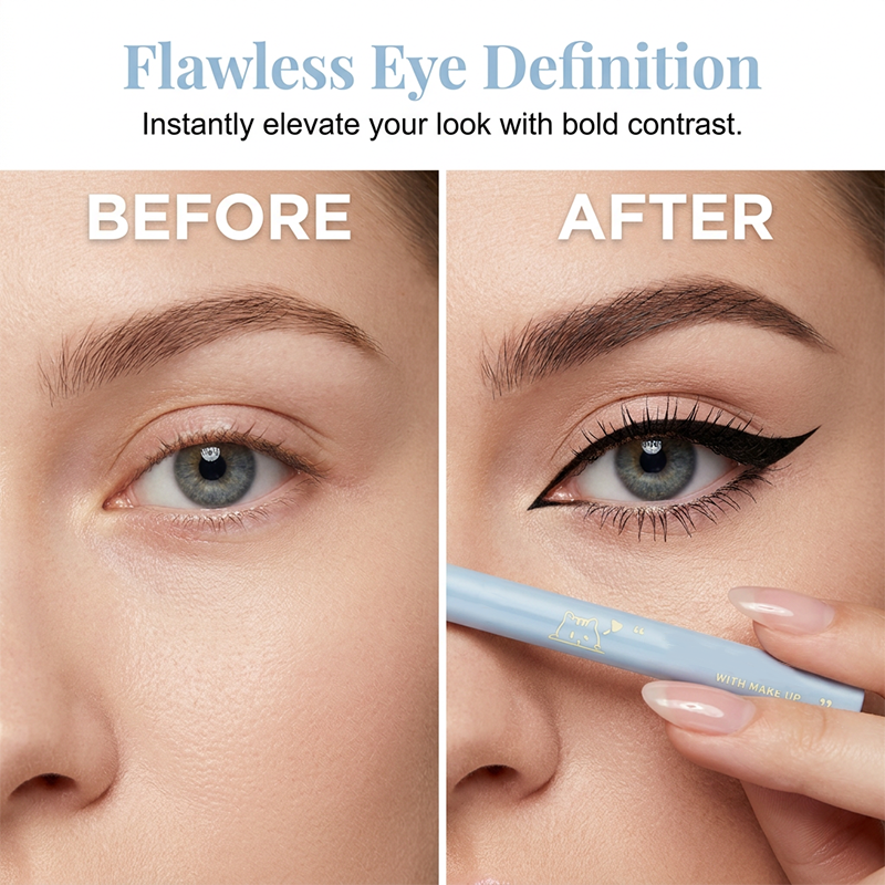 Draw Perfect Wings Instantly! No-Smudge 24H Waterproof Eyeliner