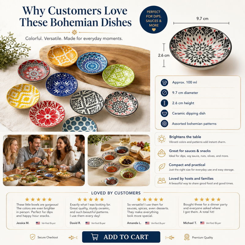 Bohemian Ceramic Sauce Dish