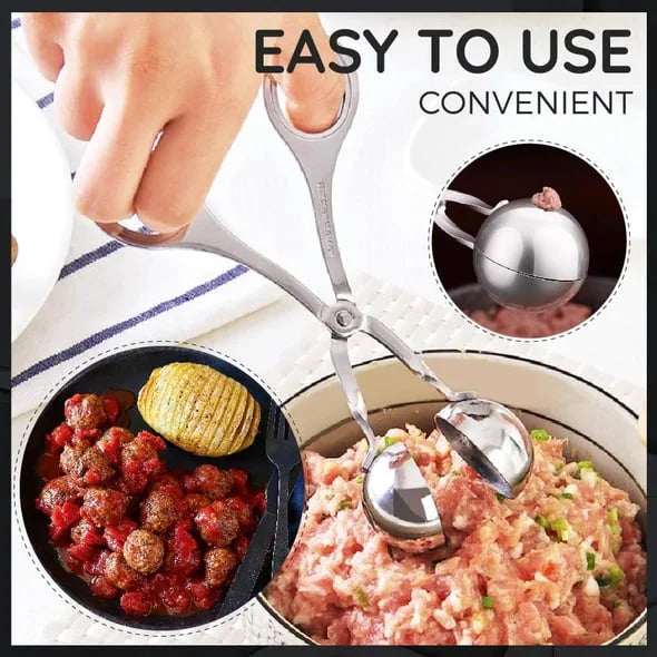 Shape Perfect Meatballs Instantly! One-Press Stainless Steel Maker