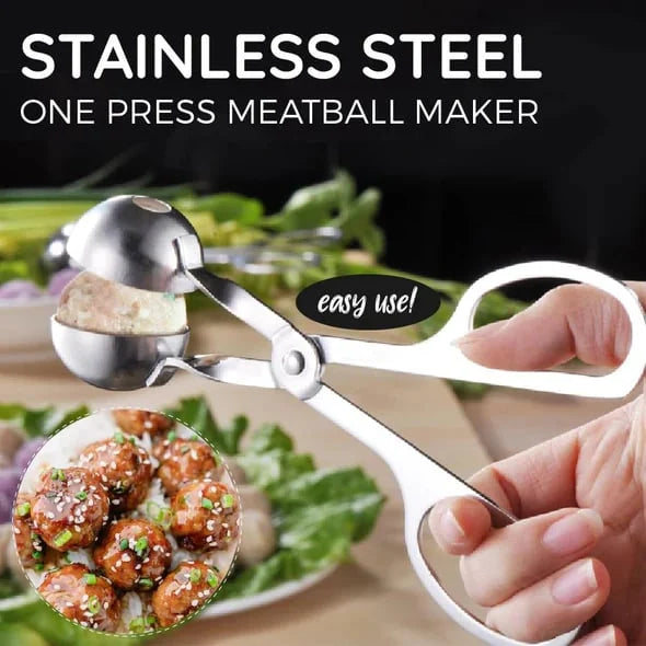 Shape Perfect Meatballs Instantly! One-Press Stainless Steel Maker