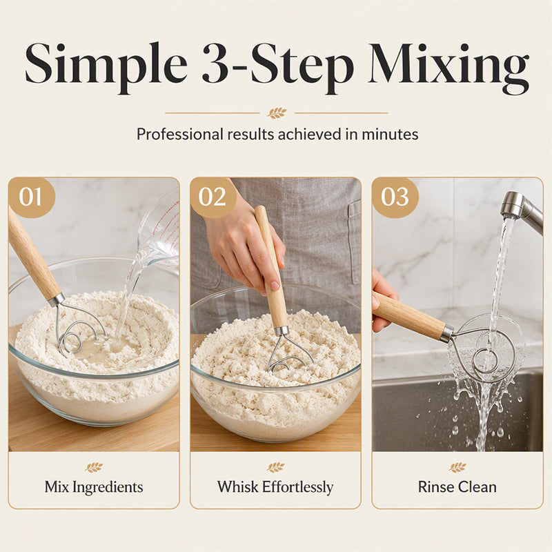 Stainless Steel Danish Dough Whisk
