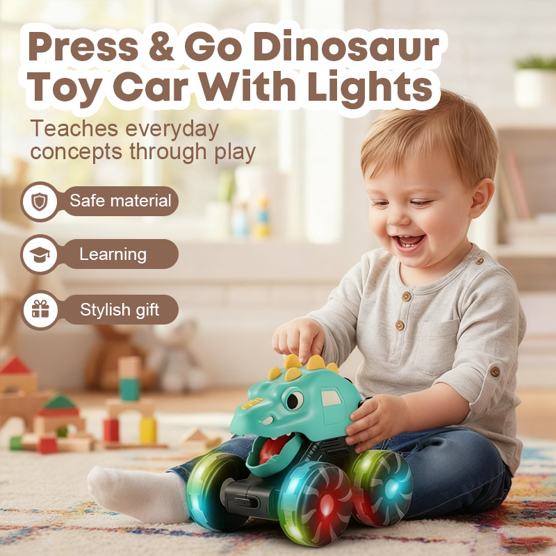Press & Go Dinosaur Toy Car With Lights