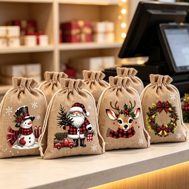 Christmas Drawstring Gift Bags🧦🎅