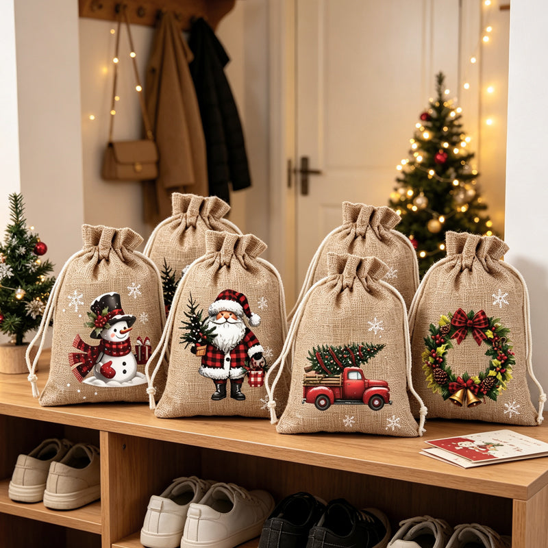 Christmas Drawstring Gift Bags🧦🎅