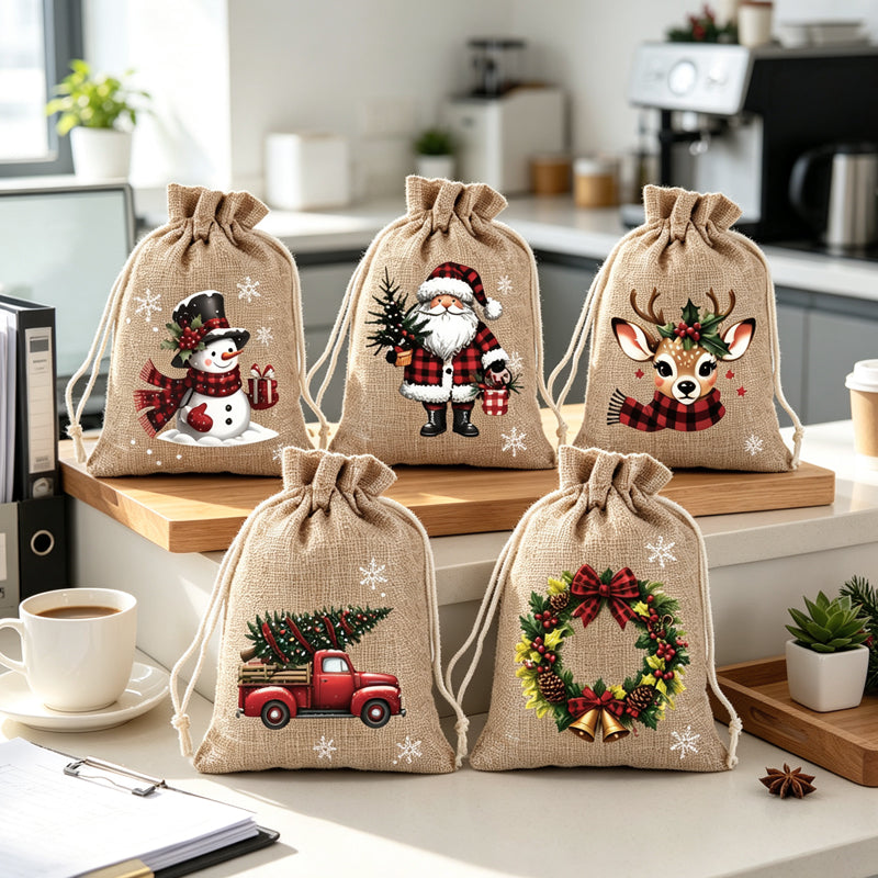 Christmas Drawstring Gift Bags🧦🎅