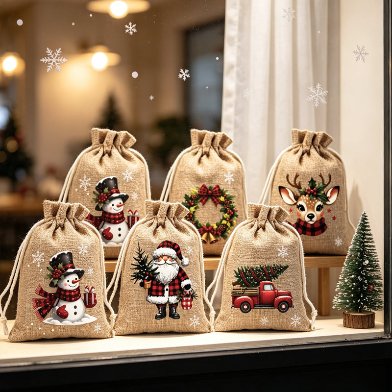 Christmas Drawstring Gift Bags🧦🎅