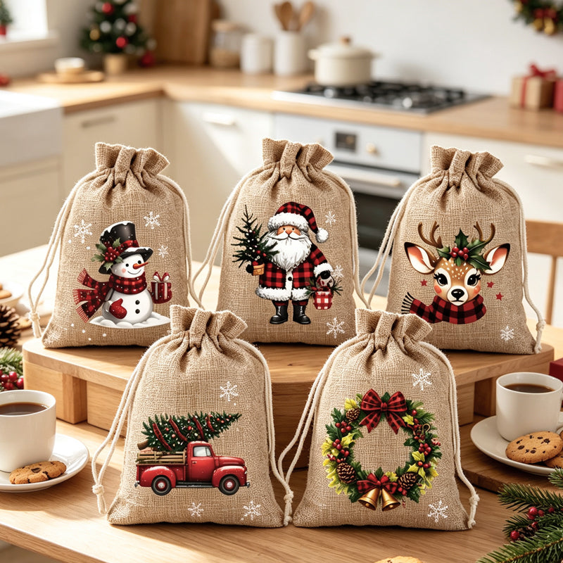 Christmas Drawstring Gift Bags🧦🎅