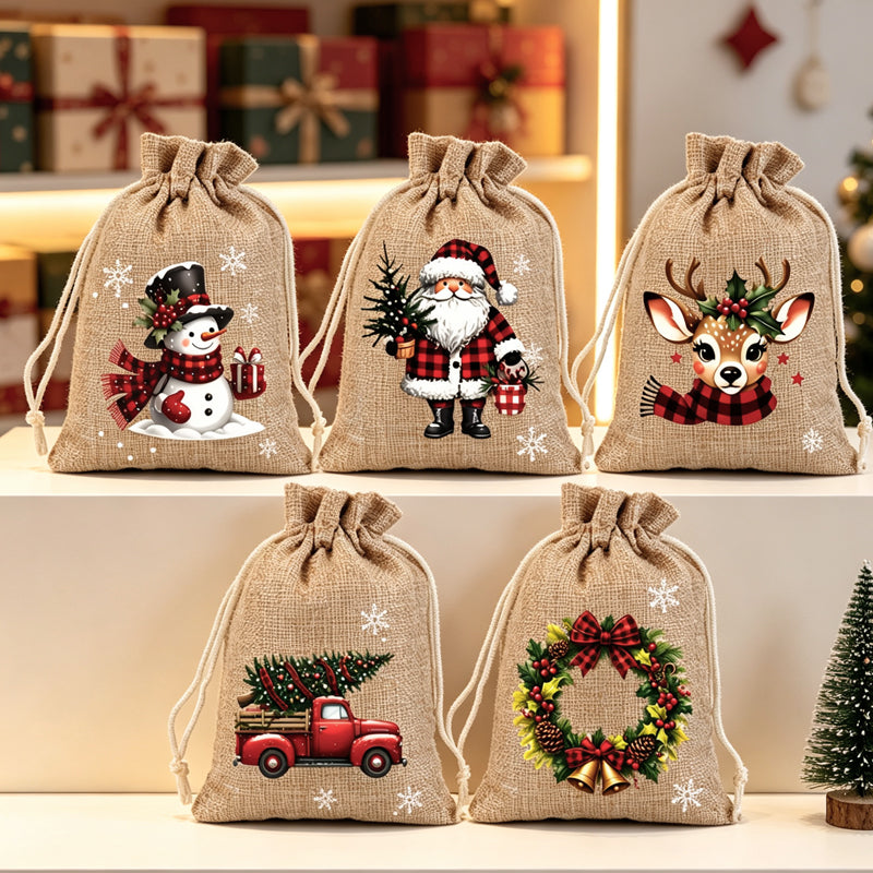 Christmas Drawstring Gift Bags🧦🎅