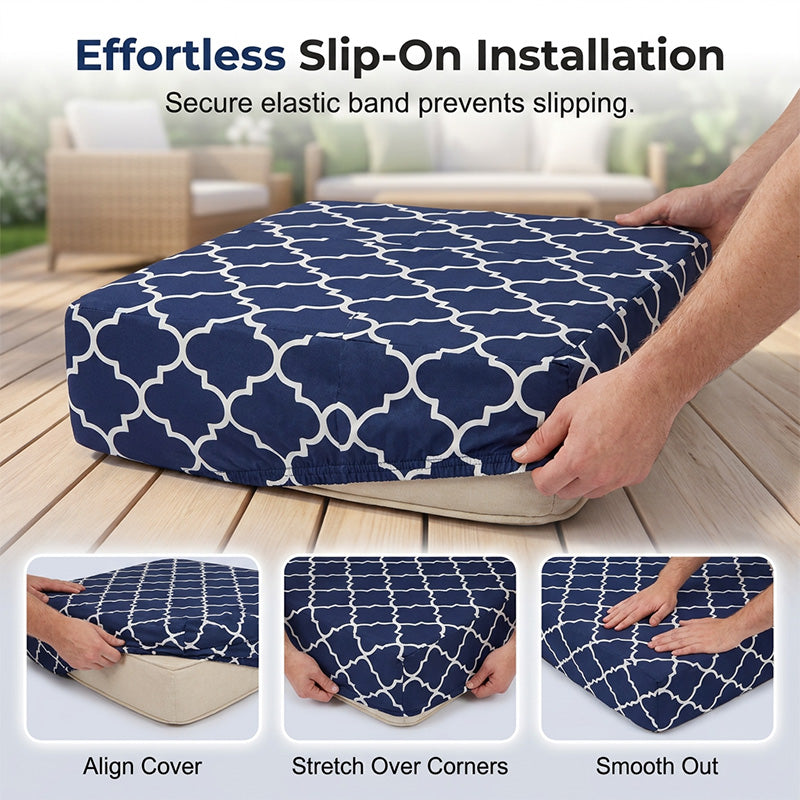 Refresh Patio Instantly! No-Replace Stretch-Fit Cushion Covers