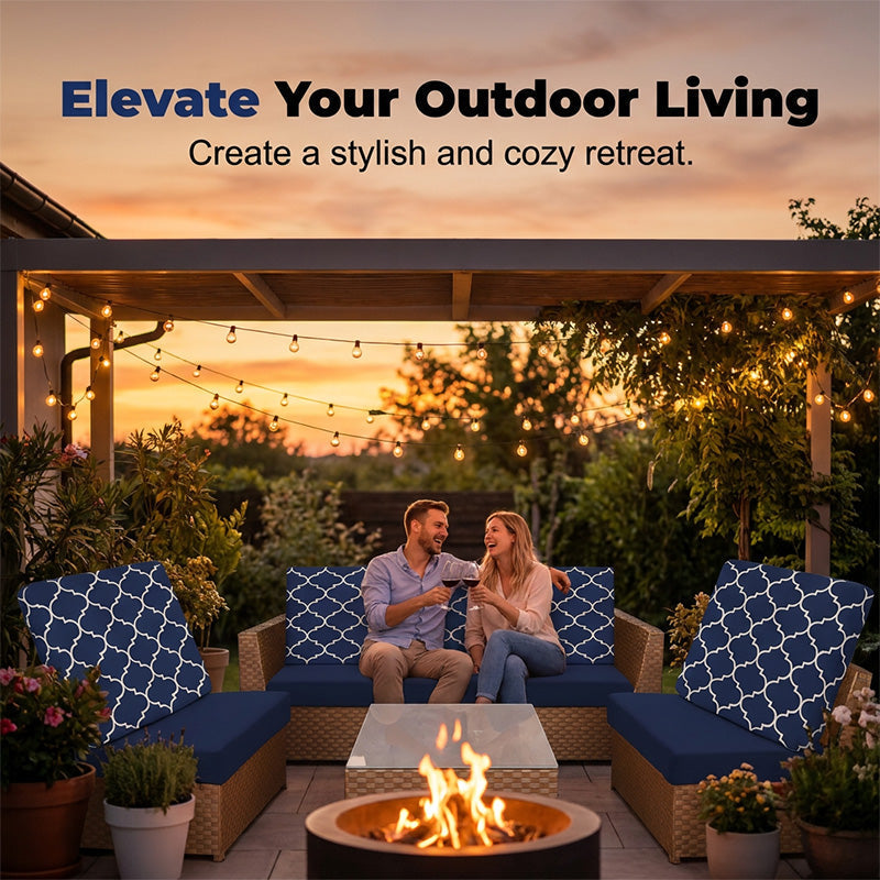 Refresh Patio Instantly! No-Replace Stretch-Fit Cushion Covers