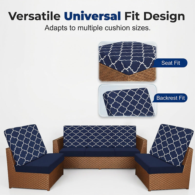 Refresh Patio Instantly! No-Replace Stretch-Fit Cushion Covers