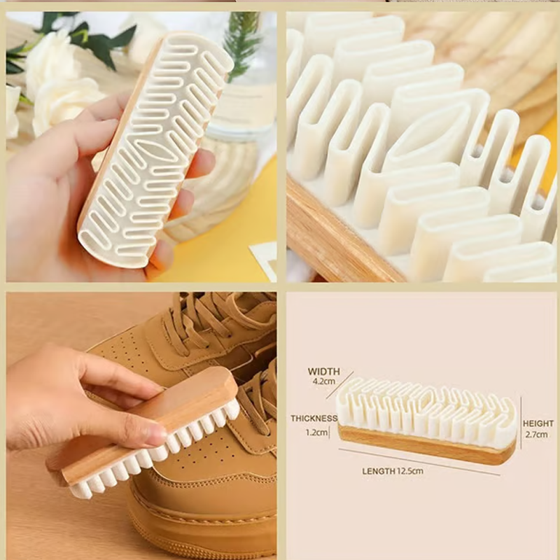 Refresh Suede Instantly! No-Scratch Static-Clean Wooden Brush