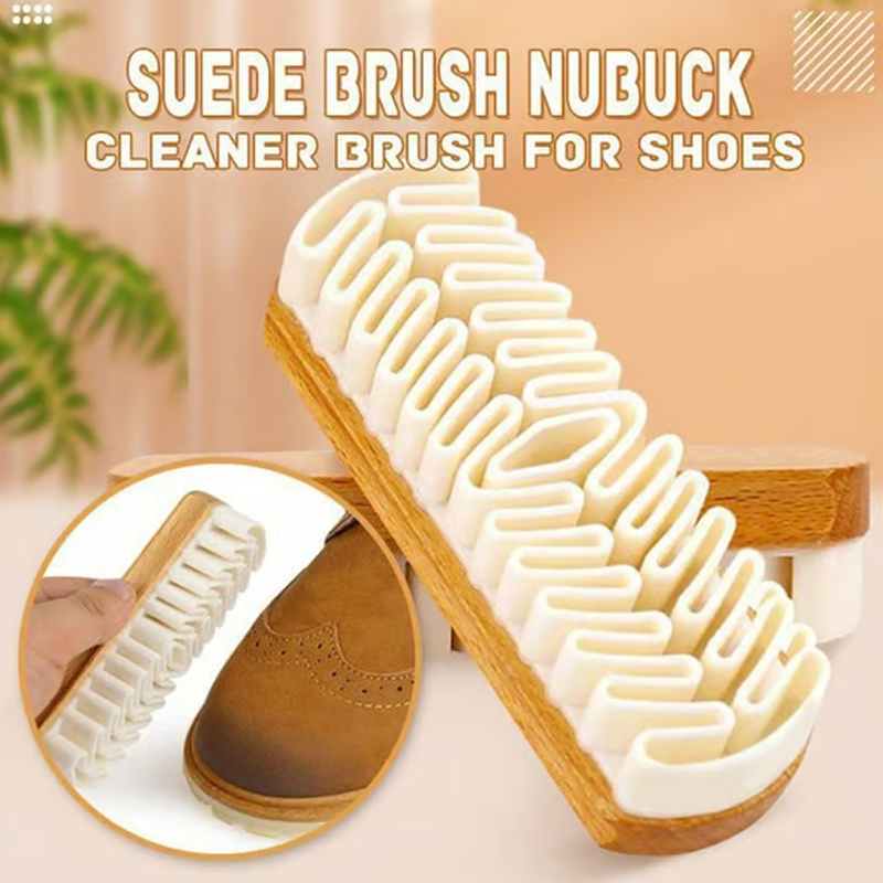 Refresh Suede Instantly! No-Scratch Static-Clean Wooden Brush