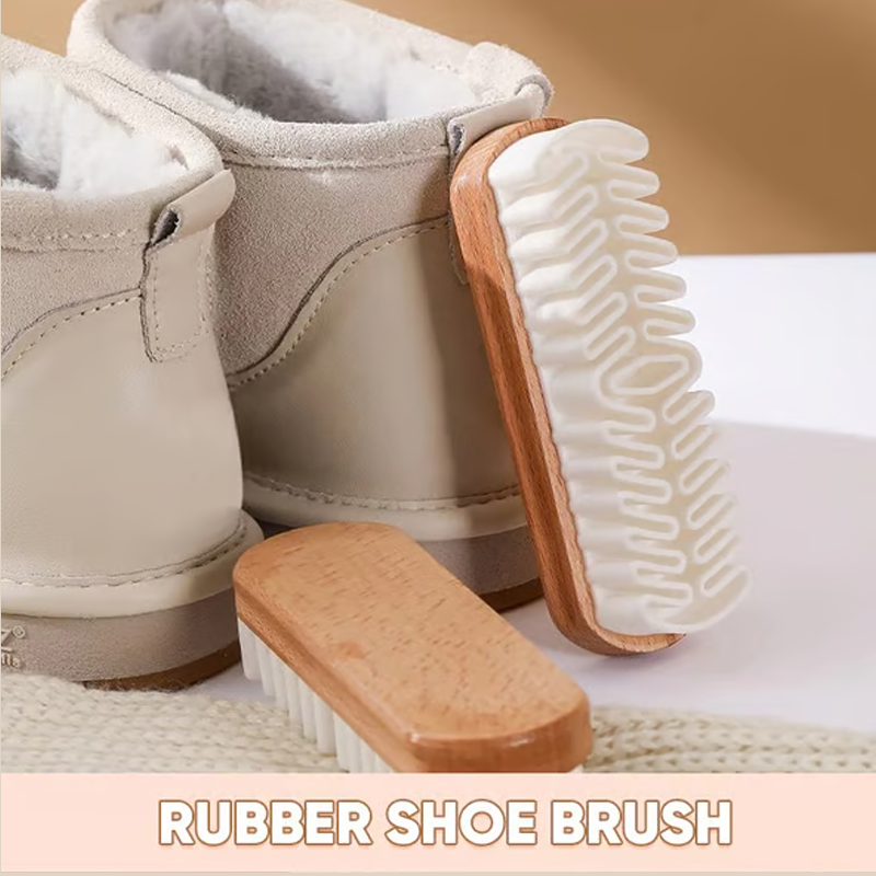 Refresh Suede Instantly! No-Scratch Static-Clean Wooden Brush