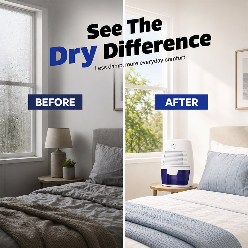 Dry Any Room Instantly! No-Noise One-Touch Mini Dehumidifier